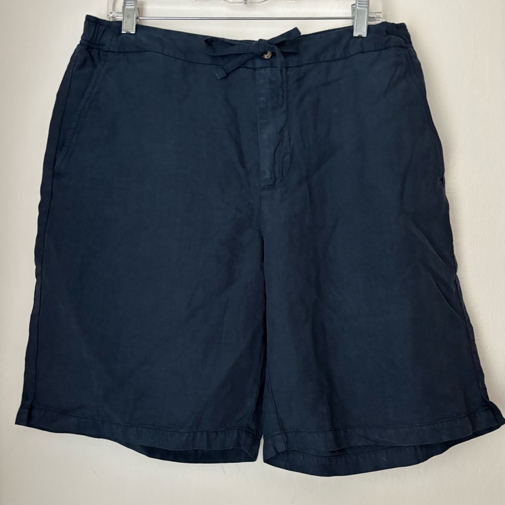 Frescobol Carioca Sergio Lyocell Linen Cotton Blend Shorts in Navy Men’s 34 NEW - Picture 2 of 16